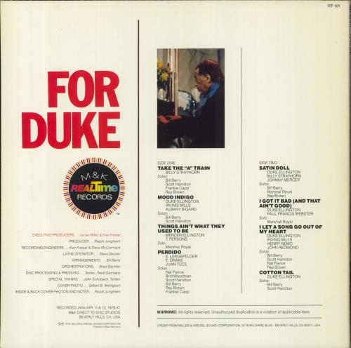 Bill Berry For Duke German vinyl LP album (LP record) (713112)